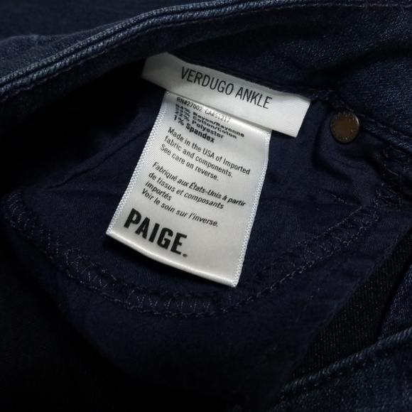 Paige Verdugo Ankle Dark Wash Skinny Jeans 26 - Picture 4 of 8